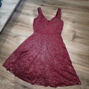 Crystal Doll Sparkling Red Mini Dress